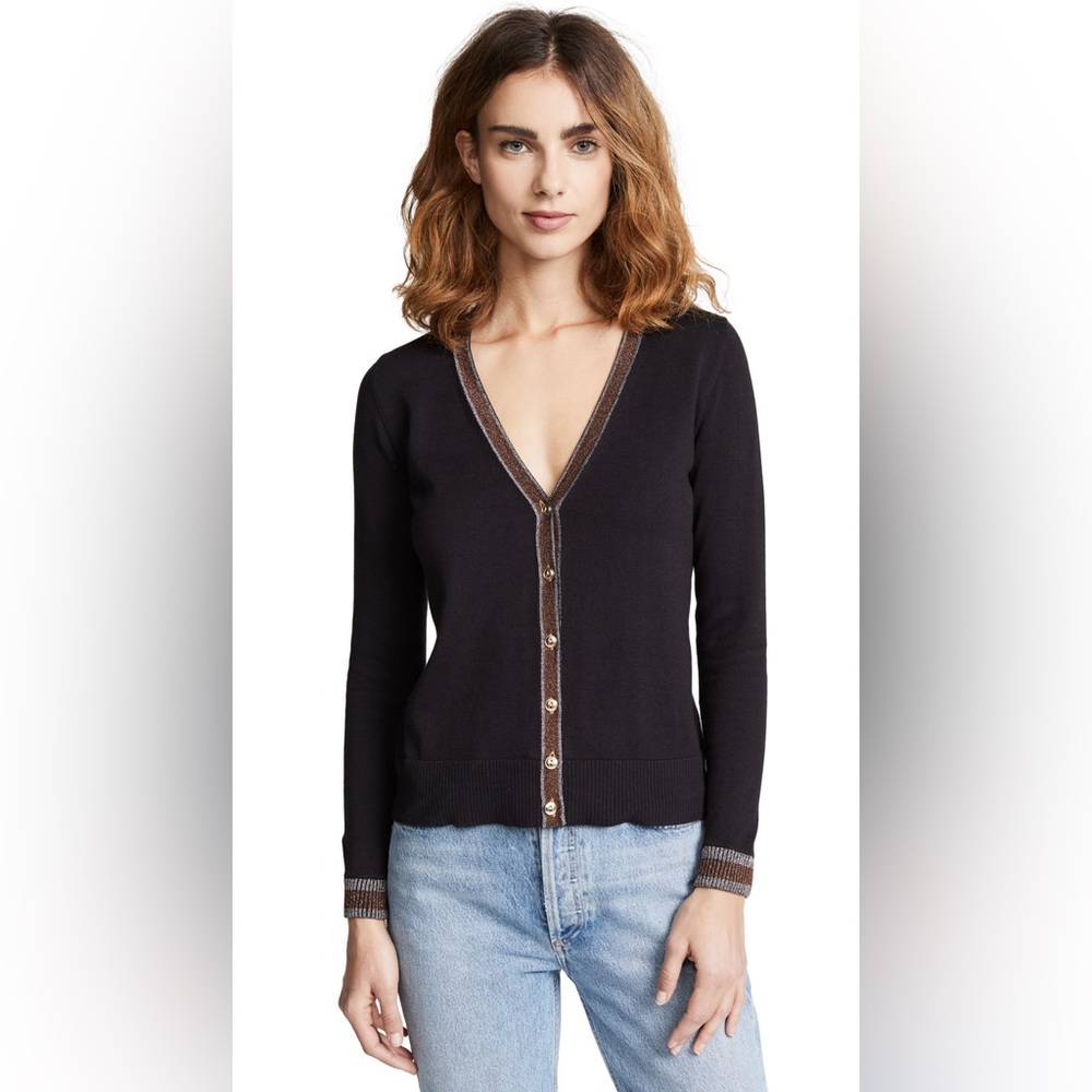 Bop Basics by Shopbop 💫EUC💫 Metallic Trim Cotton Cardigan - S - Sold Out